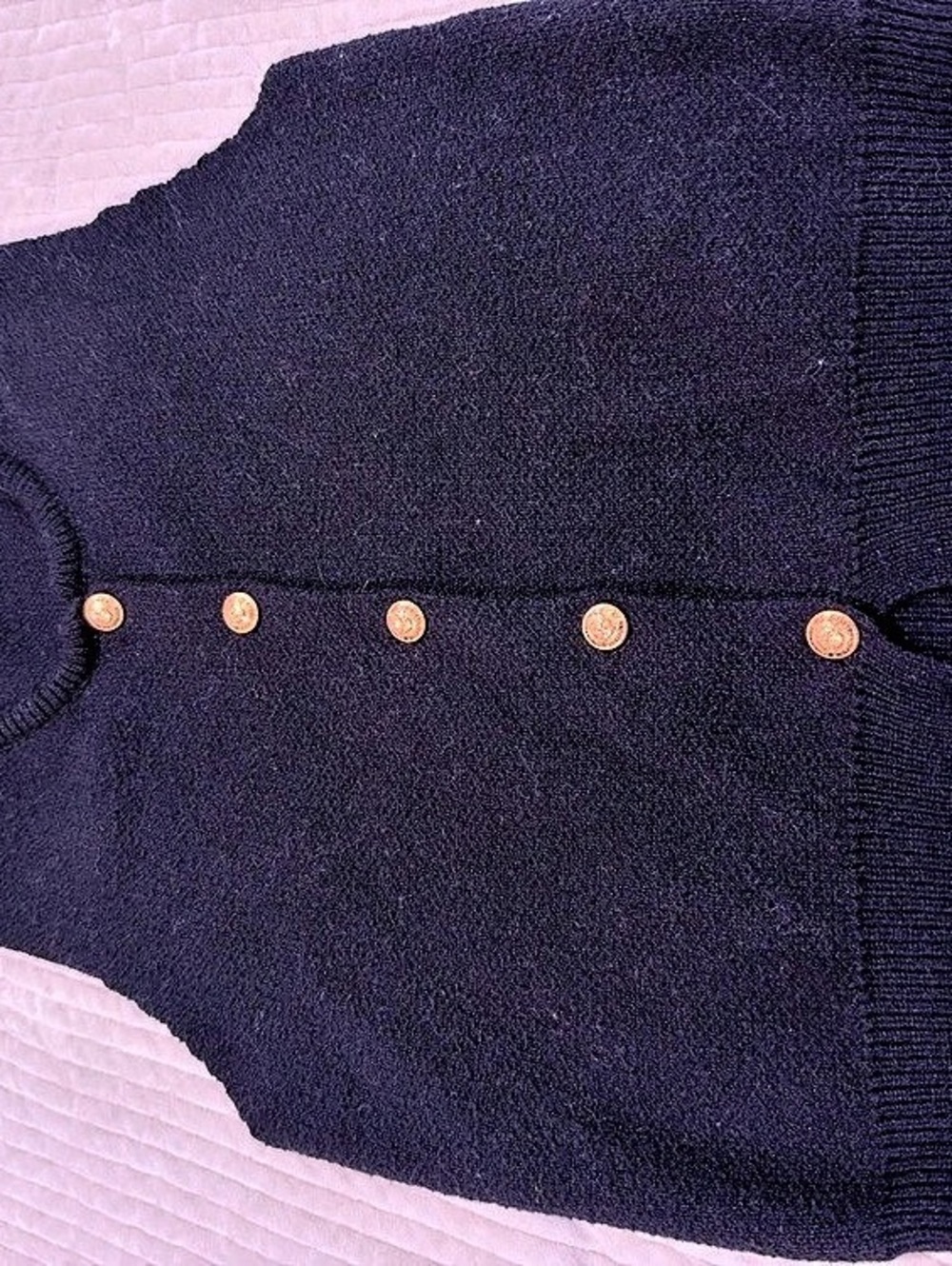Ann Taylor Black Button Front Sweater Vest Size Small Like New